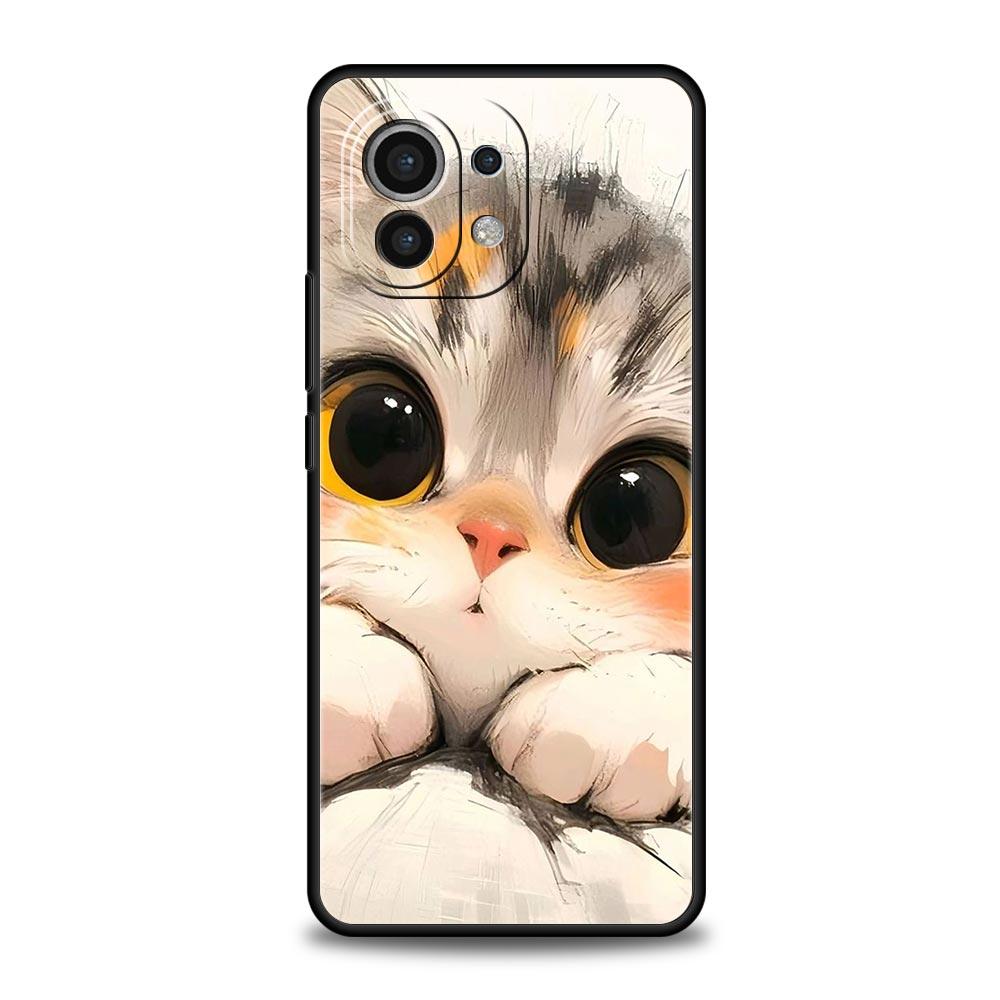 Cute Cat Phone Case Cover for Xiaomi Mi 17 Pro Max 15 14 13 12 11 Ultra 15T 14T 13T 12T 11T Pro Lite Soft TPU Shell Fundas Capas