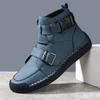 Leather shoes high-top handmade Martin boots retro spring and summer casual short boots