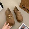 Double Buckle Belt Mori Retro Loafers Women's Spring 2025 New Thick-soled Polished Leather Shoes