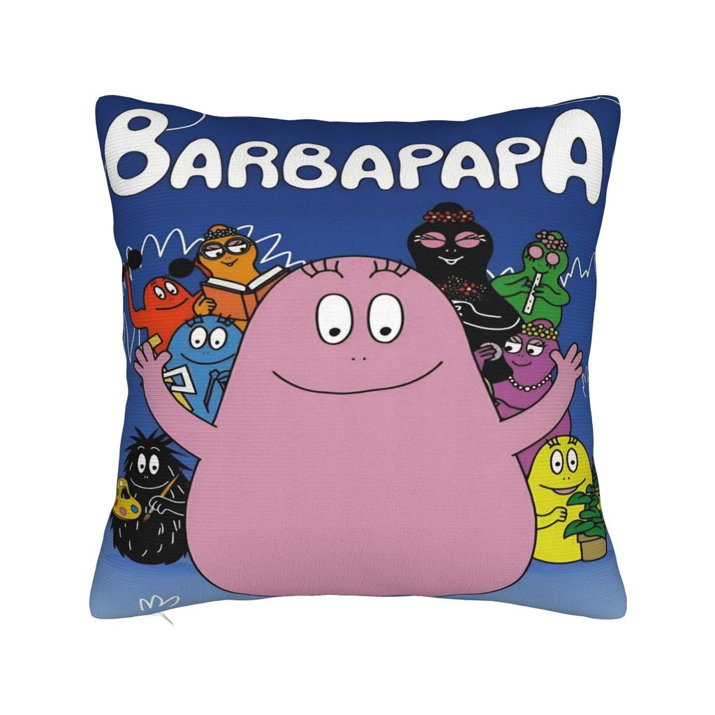 Weiche und Süße Home Barbapapa Cartoon Dekorationen Kissenbezüge Merch Kissenhülle Quadratisch Multi-Größe