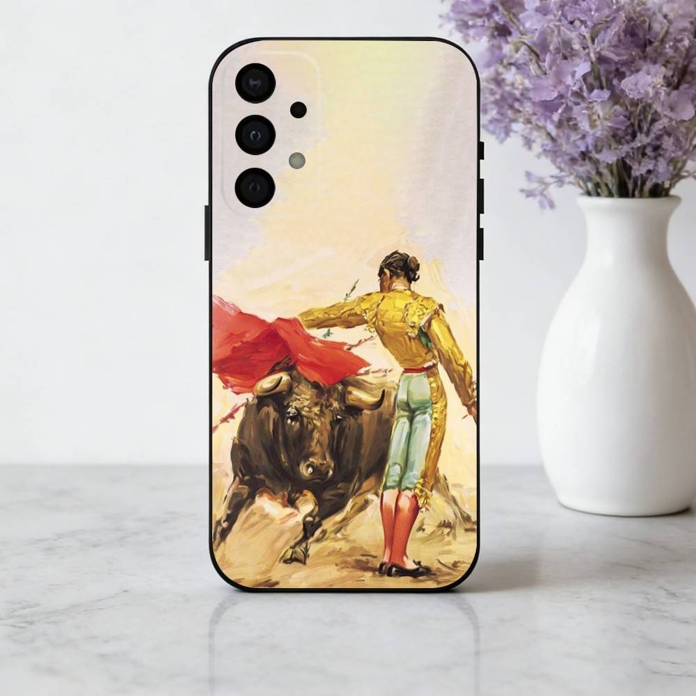

B-Bullfight Bull F-Fighter M-Matador Phone Case For Samsung Galaxy A73,A72,A71,A70,A53,A52,A51,Soft Silicone Black Cover Samsung a71 4g
