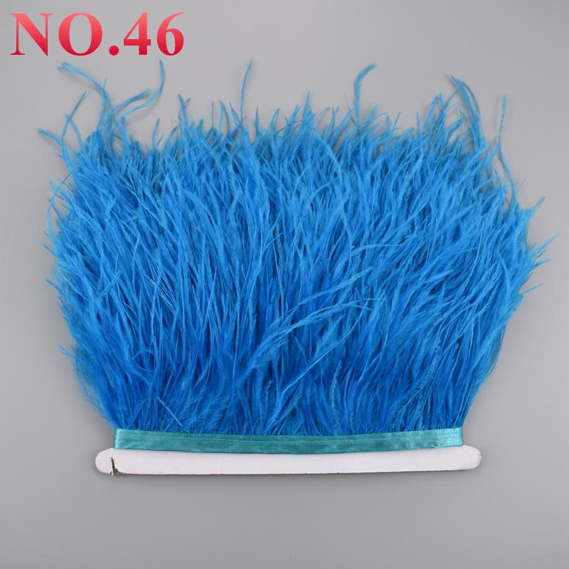 10Meters Ostrich Feathers On Ribbon On Tape 10-15Cm 4-6" Feather Trim Boa For Clothes Sewing White Fringe Dress Skirt Decor Diy