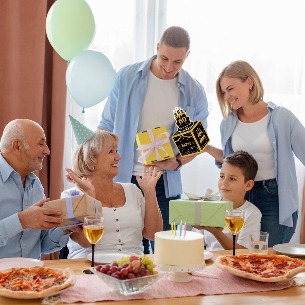 Black Gold Birthday Money Box For Party Decor And Gift Giving