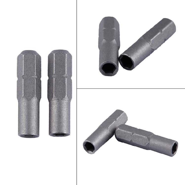 2Pcs 6.35mm 1/4" Insert Bit Adapter to 4mm Hex Shank Electric Screwdriver Tool Bit Socket Adapters Holder Converters