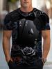Men's Retro 3D Graphic Print T-Shirt - Perfect for Daily Wear and Vacation