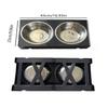 Elevated Dog Feeder Bowls Adjustable Raised Stand with Double Stainless Steel Food Water Bowls Small Medium Large Dogs