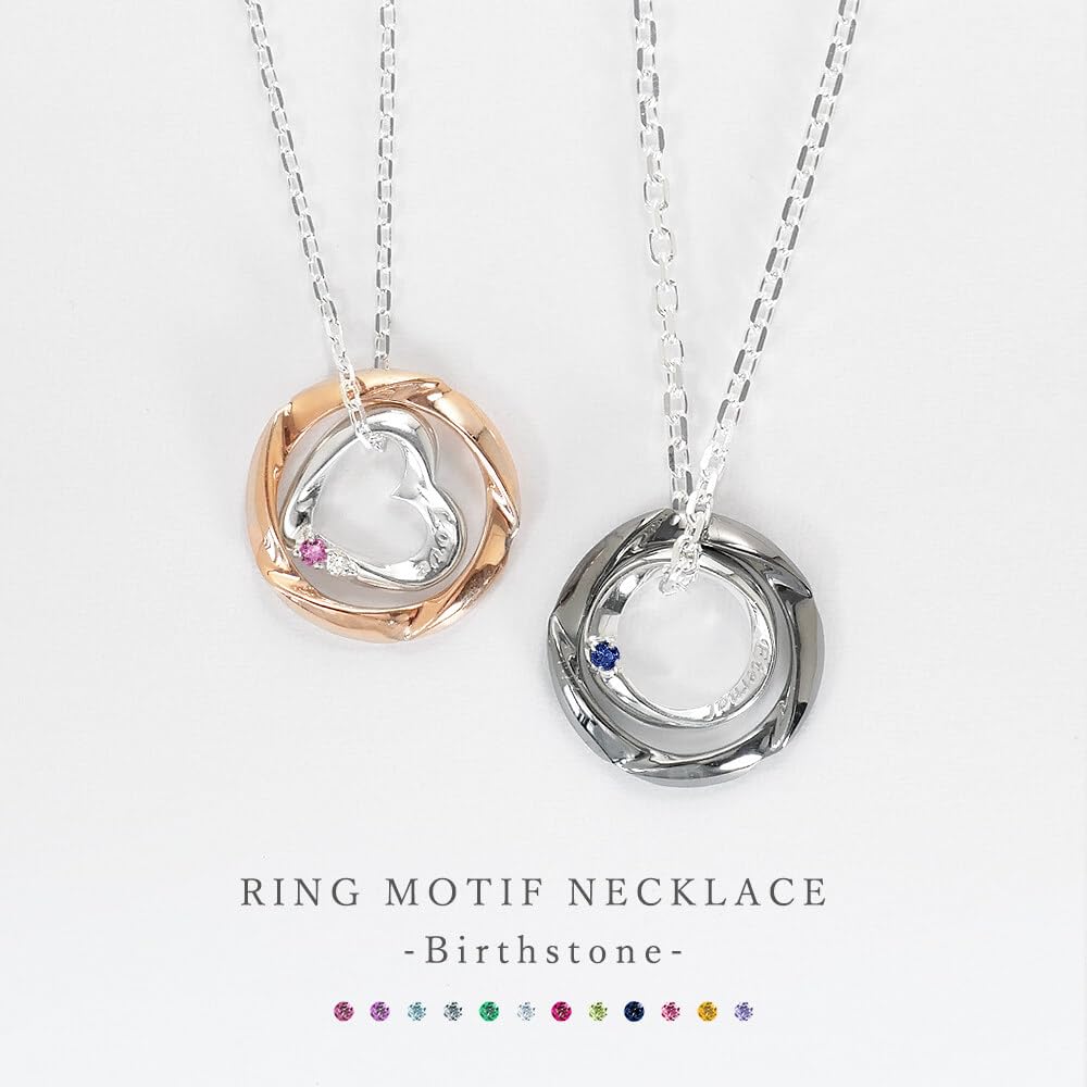 Lovers Scene Men's Circle Necklace with Black-Plated Silver Birthstone (March: Aquamarine)