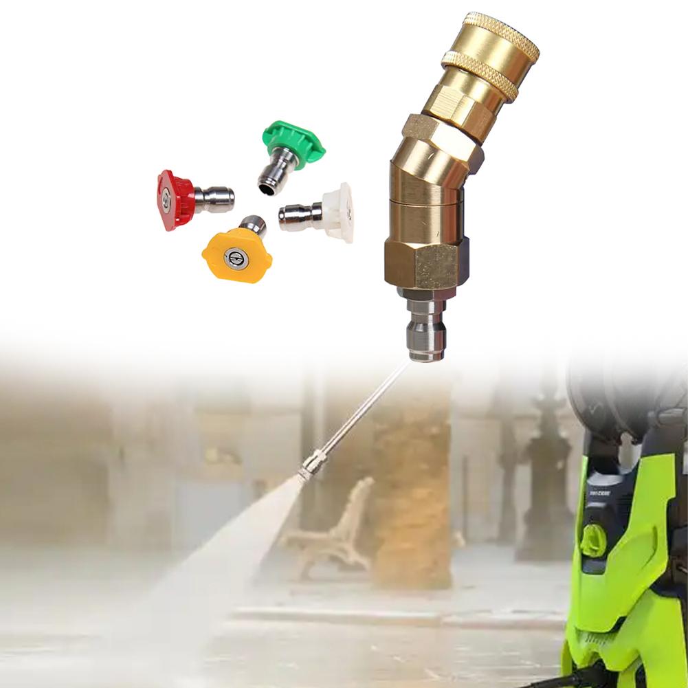 /360 /Degree /Adjustable Elbow Quick Connect Kit With 4 Nozzles 0 15 25 40 Degree For High Pressure Washer Car Cleaning Tool
