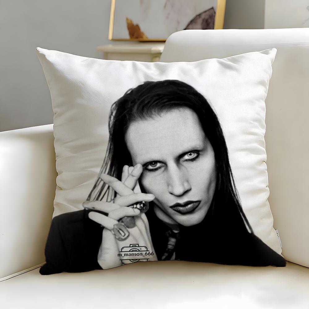 Klasická zpěvačka Marilyn Manson Povlak na polštář Měkký a snadno pratelný povlak na polštář – Všestranný pro pohovku, postel, cestování a kancelář
