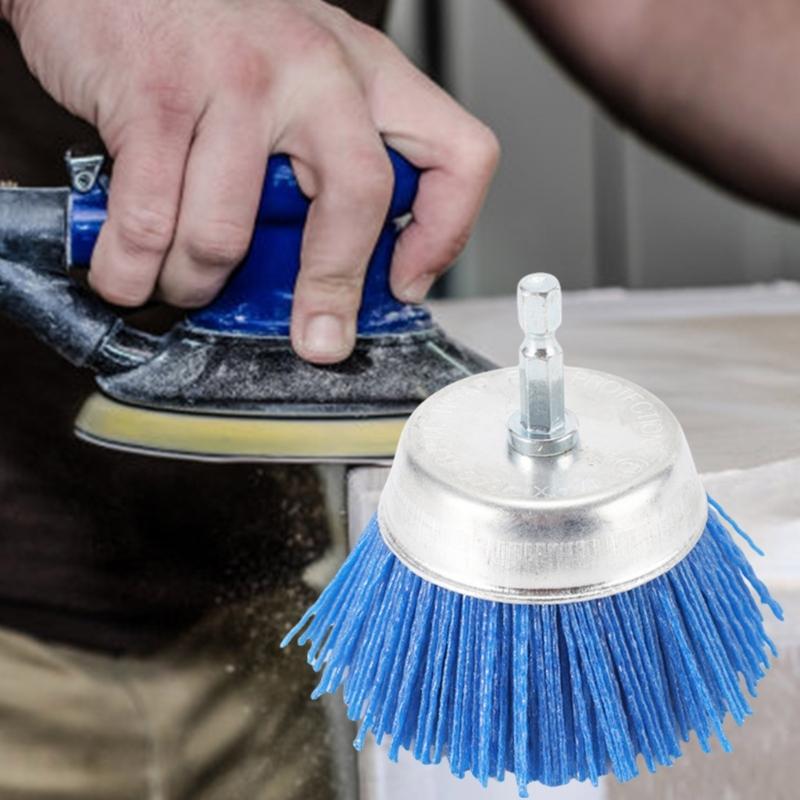 75mm Abrasive Filament Brush Electric Drill Brush 1/4Inch Handle for Efficient Sanding and Polishing Tasks