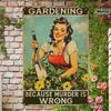 Vintage Stil Eisenblechschild Gartenzitat Dekoration Retro Garten Dame Metallplakette Gartenwandkunst Muttertag Perfektes Geschenk