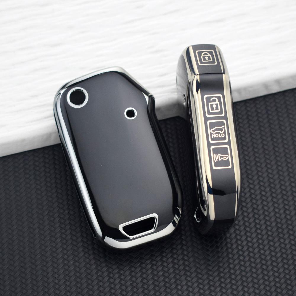 Premium Soft TPU Remote Key Fob Protective Cover for Kia Sportage Seltos K3 Forte Cerato Ceed Sorento 2018-2023 Key Case Rings