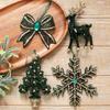 Matte Green Gradient Snowflake Christmas Tree Ornament PET Acrylic Hanging Decor Holiday Home Decoration