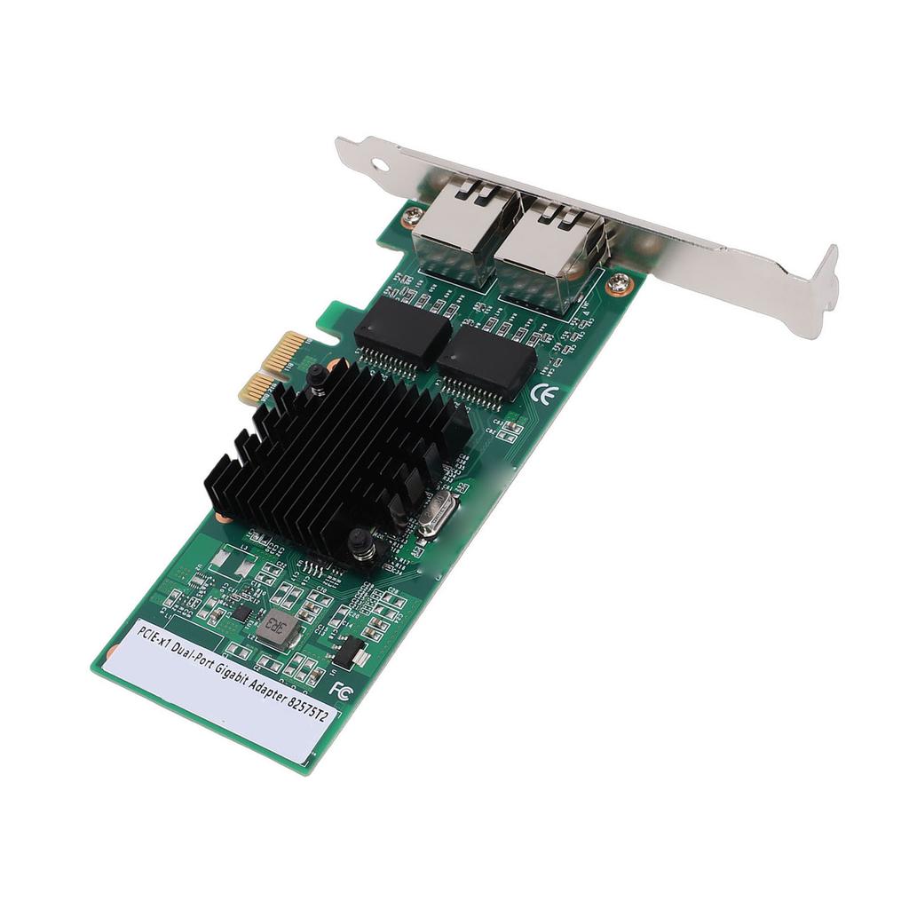 PCIE Network Card Double RJ45 Ports 10Mbps 100Mbps 1000Mbps 82575 Chipset PCI Express Network Adapter Support for