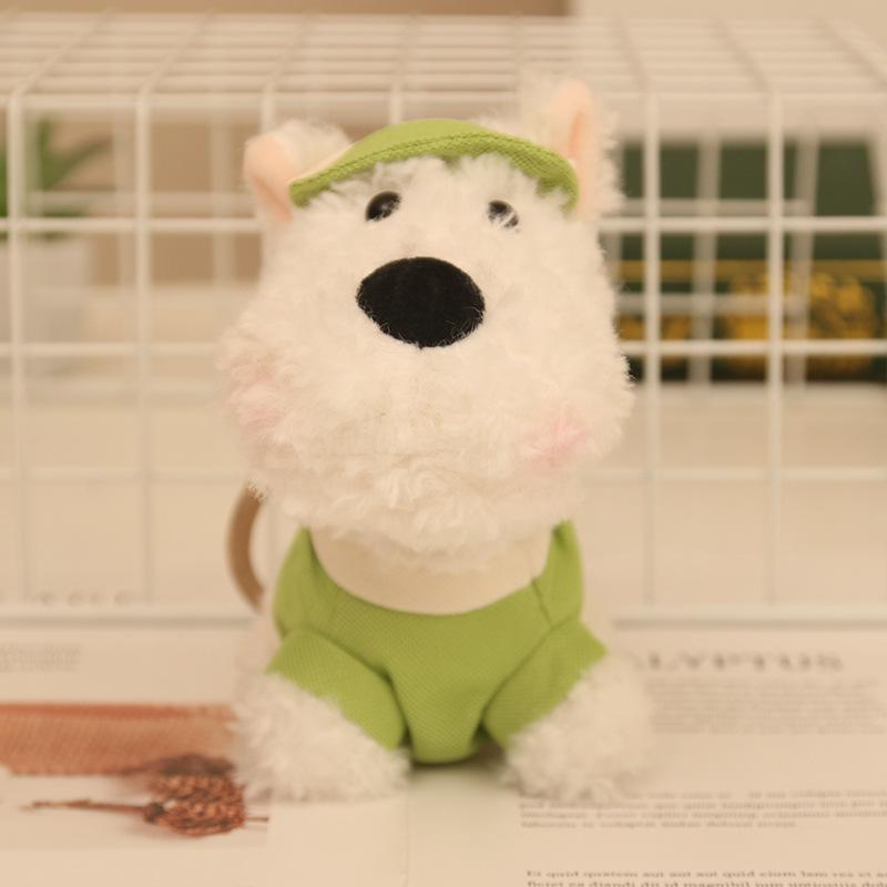

Summer Plush Toy Cute West Highland Keychain Doll Dressing Puppy Dog Pendant Doll Bag Small Pendant Summer West Highlands [4 Inches] [Braided Rope]