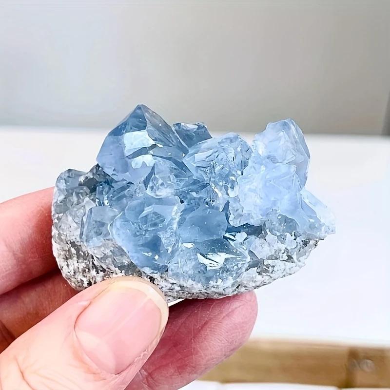 Natural Blue Kyanite Crystal Cluster Celestite Raw Stone Home Decor Ornament Specimen