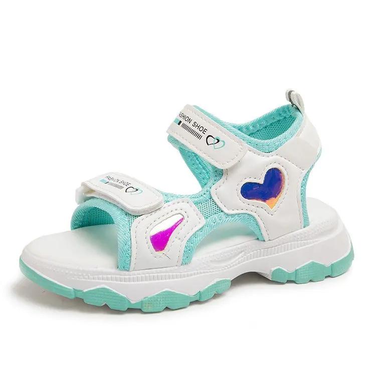 Mädchen Strandschuhe 2024 Neue Sommer Kinder Prinzessin Sandalen für Urlaub Weiche Sohle Rutschfest Mädchen Bonbonfarben Ballerinas Abriebfest