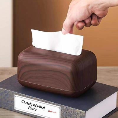 New Chinese-Style Simple Walnut Color Tissue Box Household Solid Wood Living Room Storage Carton Wooden Tissue Storage Box