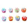 5Pcs Multicolors Basket Cat Animal Miniatures Resin Ornaments DIY Fairy Garden Decoration Moss Terrarium Micro Landscape