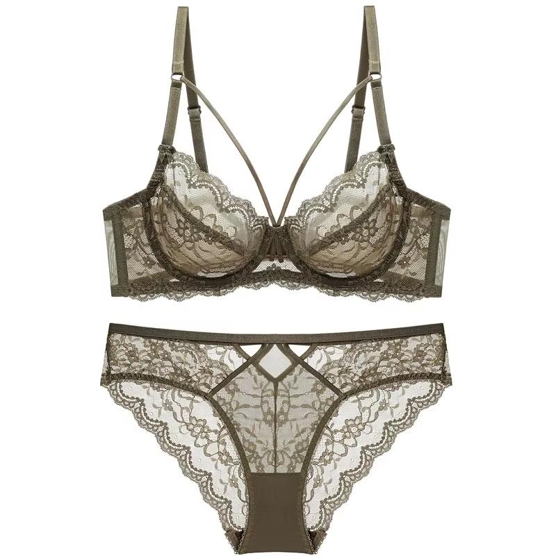 TERMEZY New Lace Bra Set Push Up Bras and Panty Set Classic Bandage Underwire Lingerie Set Sexy Ultrathin Underwear