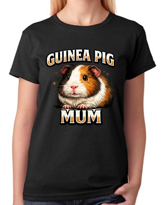 Guinea Pig Mum T-Shirt Cute Pet Lover Animal Mom Ladies Tee XL