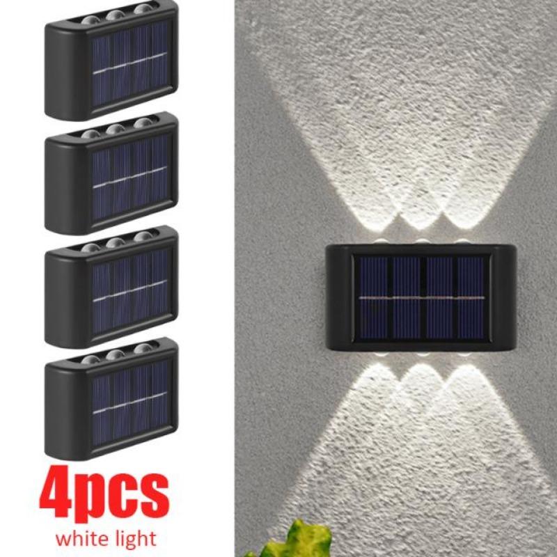 6 LED Solar Wall Lamp Outdoor Waterproof Balcony Wall Lights for Courtyard Street Landscape Garden Decor Lamp Solar Outdoor Wall Lamp