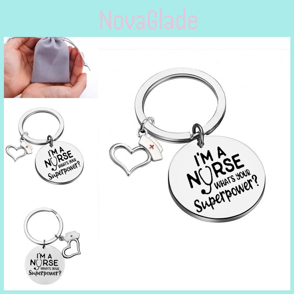 Stylish Stainless Steel Keyring For Nurse Appreciation Day With Personalized Engraving