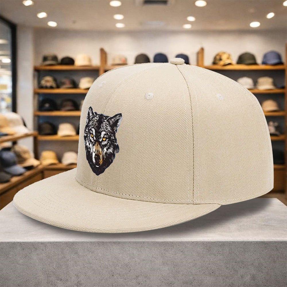 Wolf Head Graphic Baseball Cap Polyester Unisex Hip Hop Fashion Casual Outdoor All Season Flat Brim Hat