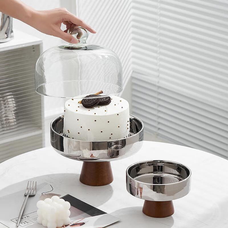 Nordic Ceramic High-Foot Serving Tray with Lid