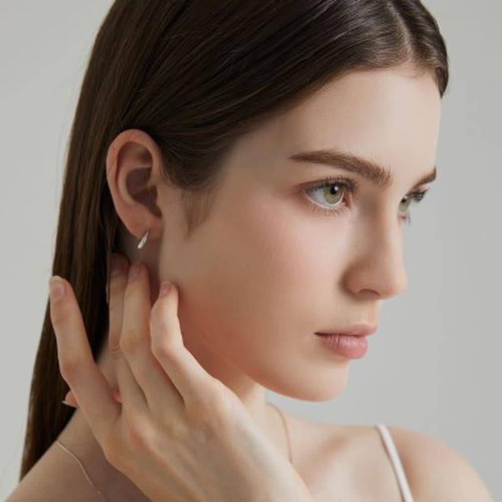925 silver water drop hoop earrings