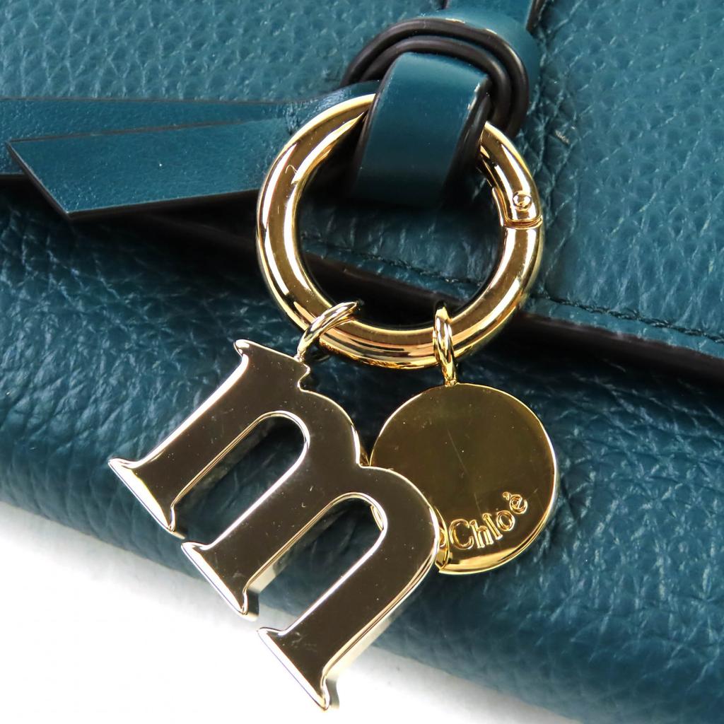 Pristine Chloe Tri-fold wallet Alphabet Trifold green leather CHC21WP718F573L3 Used