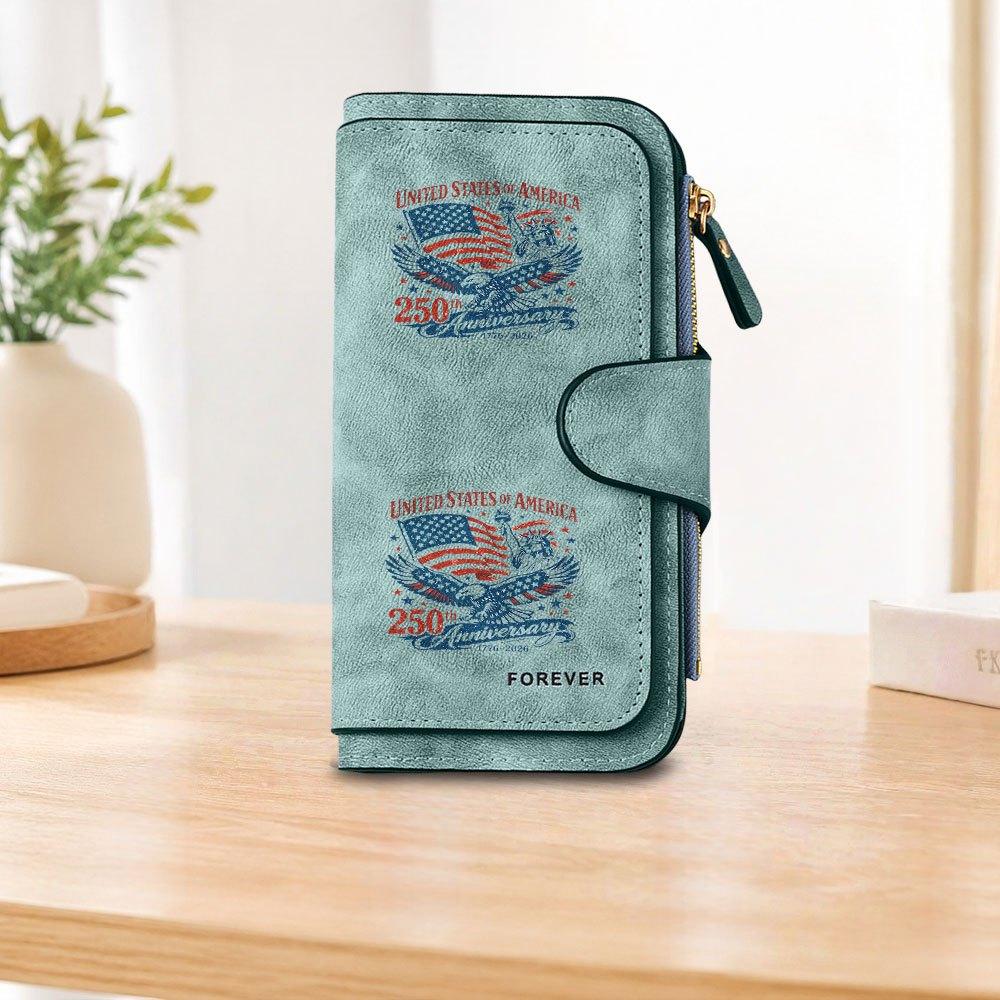 American commemorative edition long zipper wallet large capacity card holder unisex clutch bag stylish zippered coin purse perfect for daily commute