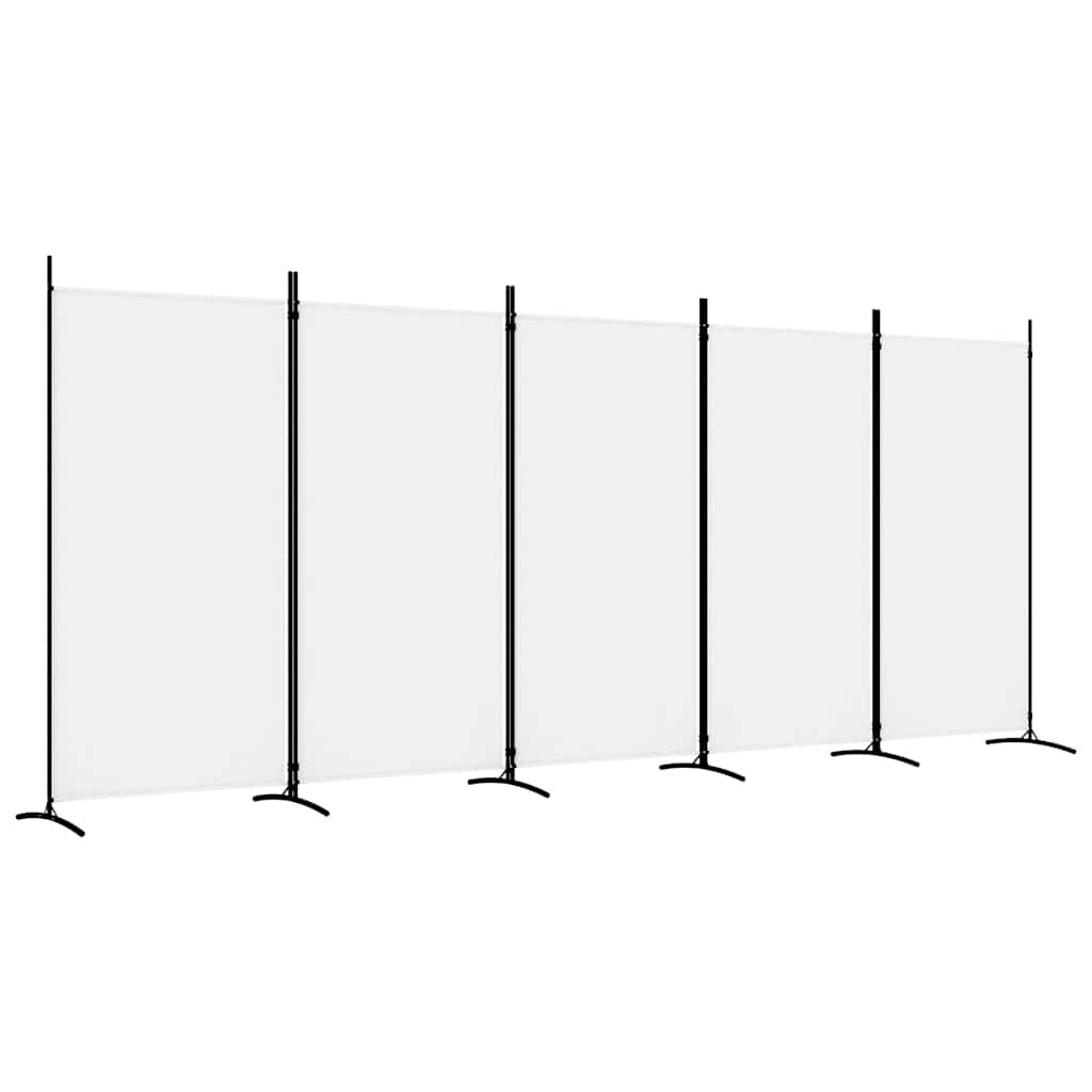 Vidaxl Paravent 5-teilig, Weiß, 433X180 cm, Stoff