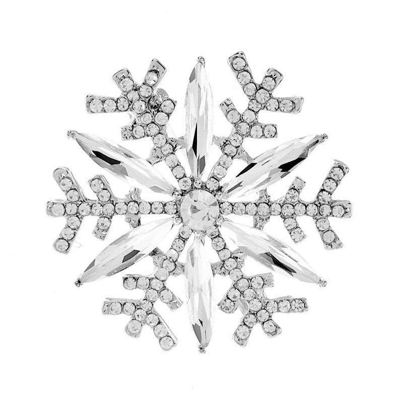 Broșă Elegantă Cristal Fulg de Nea pentru Costume și Cardigane