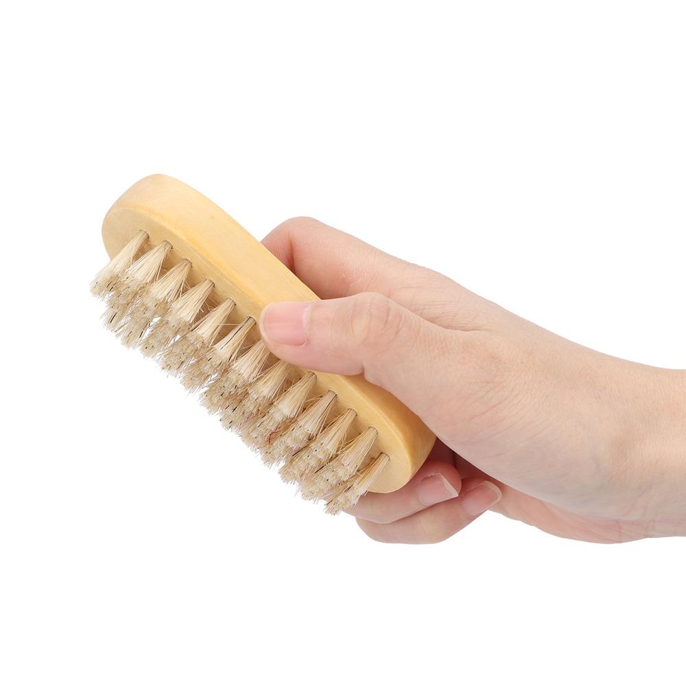 Double Sided Nail Cleaning Brush Wooden Fingernail Care Brush  Household Personal Cleaning