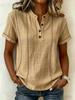 Camicia da Donna Estiva Casual Stampata a Bottoni con Scollo a Girocollo a Maniche Corte Ampia