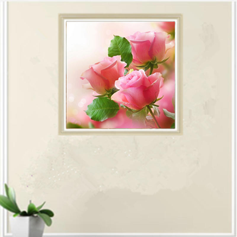Blume Rose Diamant Stickerei Malerei Runde Bohrer Cross Stitch Kit Mosaik D