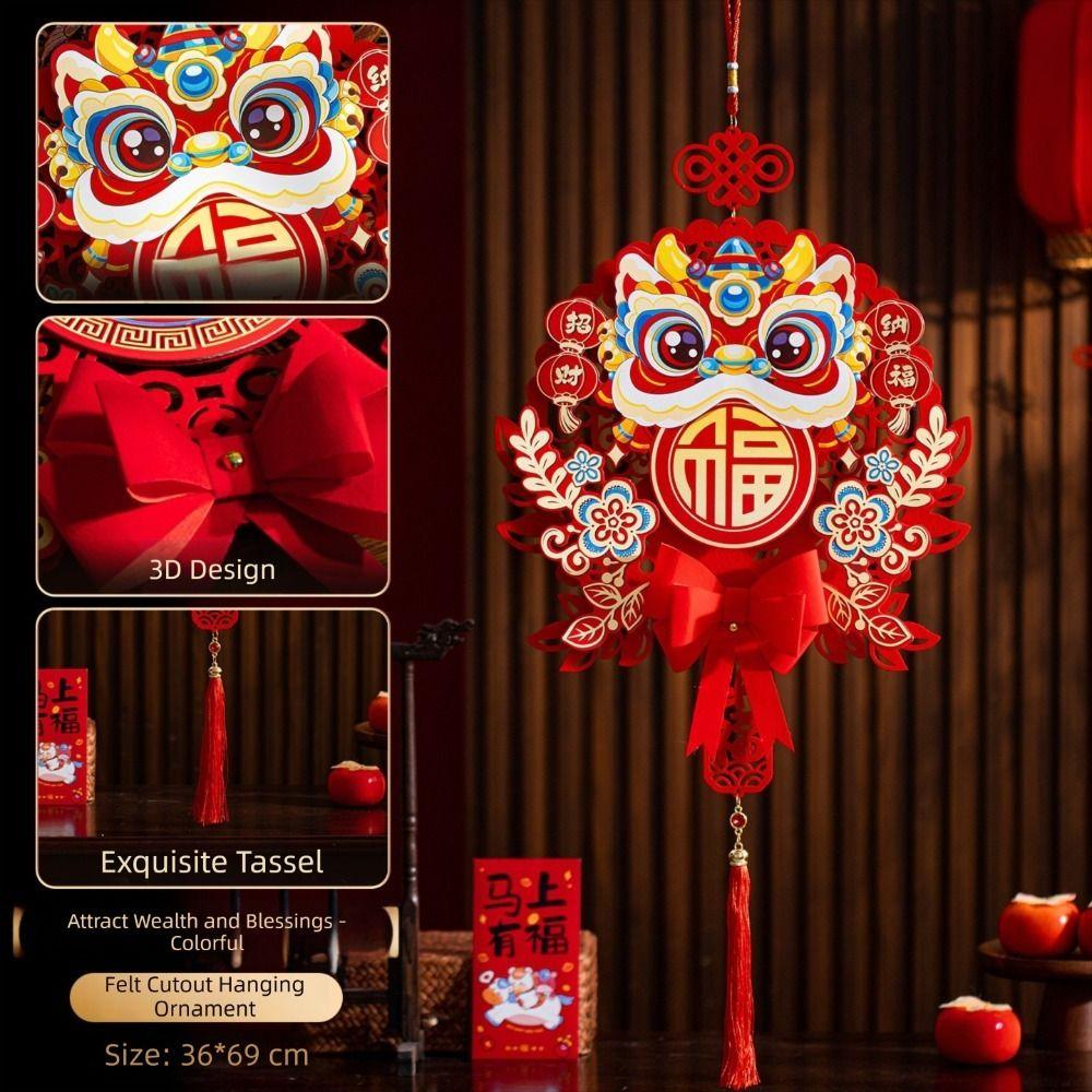 Chinese Spring Festival Horse Year Hanging Pendants Fu Character Door Sticker  New Year Decorations