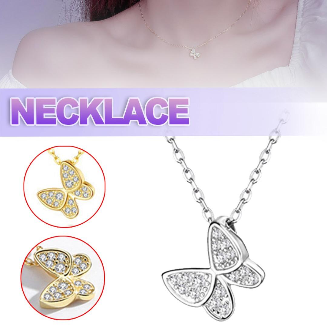 

PDTO Циркон Бабочка Ключица Цепь Женская Мода Кулон Ожерелье Шарм