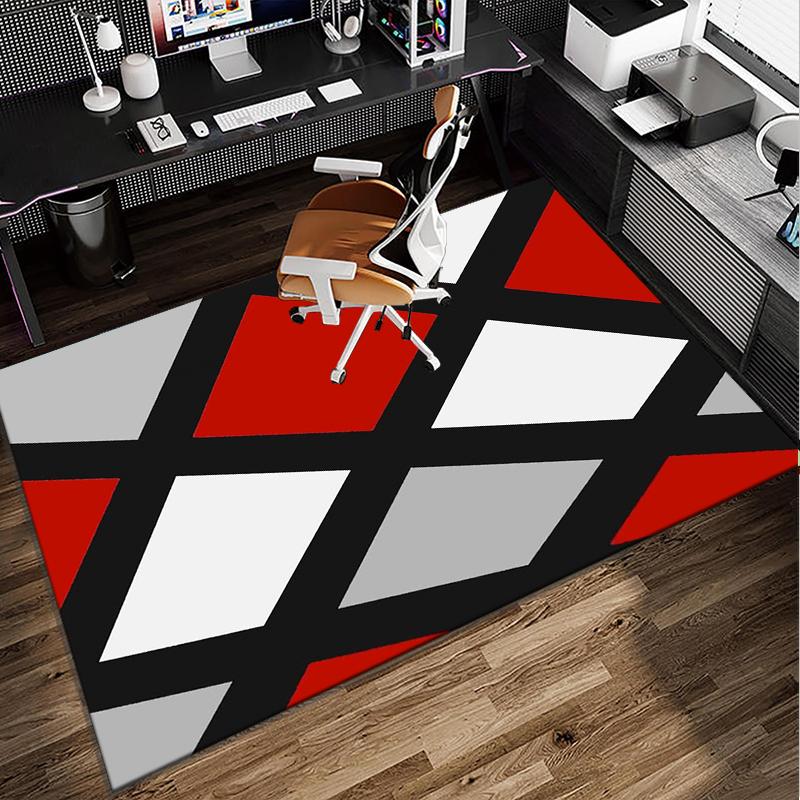 Checkerboard Distortion Pattern Office Rug Chair Mat, Entryway Carpet, Suitable for Front Door, Bedroom, Living Room, Desk, Holiday Gift