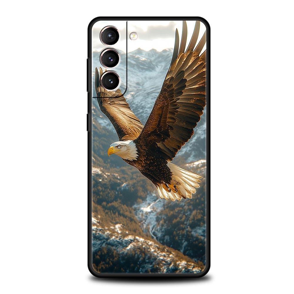 Eagle Phone Case For Samsung Galaxy S26 Ultra S25 Plus S24 FE S23 S22 5G S21 S20 Cover Black Soft