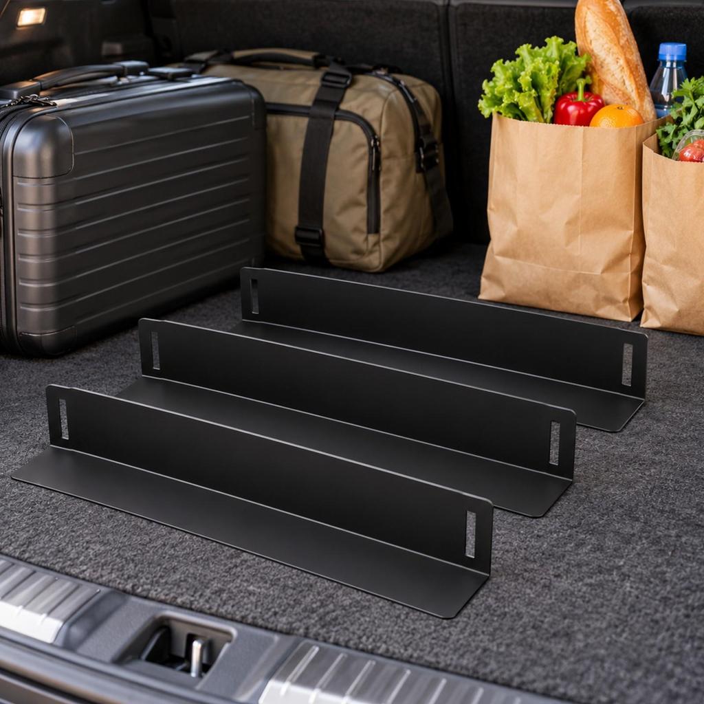 3 Pieces Automotive Trunk Divider AntiSlip LShaped Cargo Storage Block with Hook and