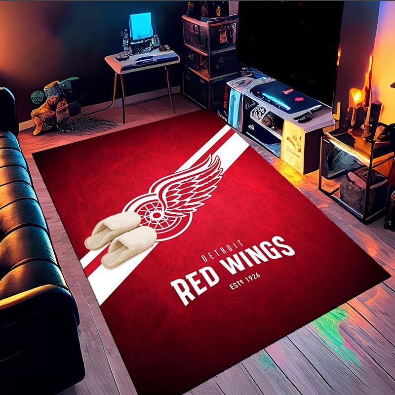 Vintage Detroit Wings Logo Area Rug Suitable for Indoor And Outdoor,Carpets for Kitchens, Homes, Offices, Living Rooms,Home Decor,Christmas Gift