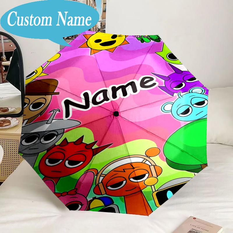 Custom Name Umbrella Sprun-ki Tree Characters Umbrella 8-Frame for Travel, Camping, Casual Lightweight Portable, Essential for Family Gifts