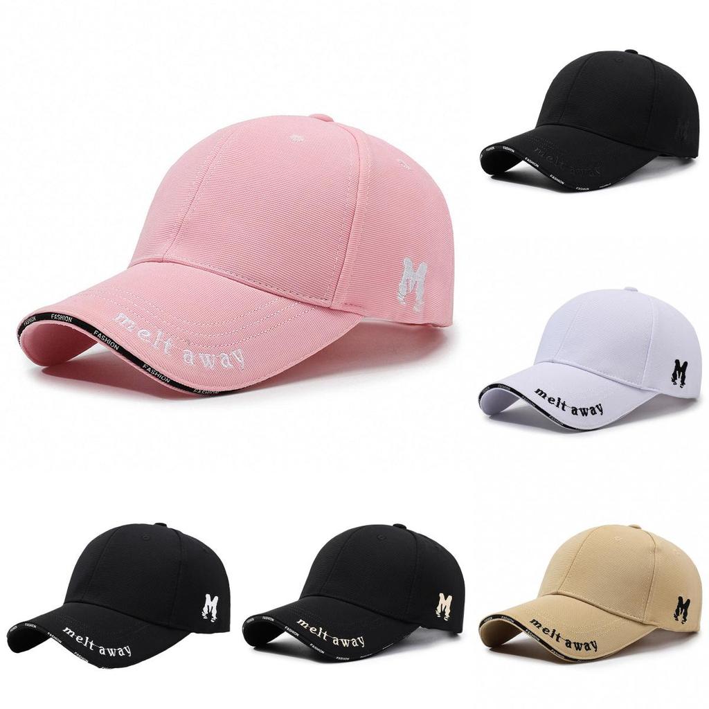 Embroidery M Letter Baseball Hat Outdoor Adjustable Sun Breathable Protection