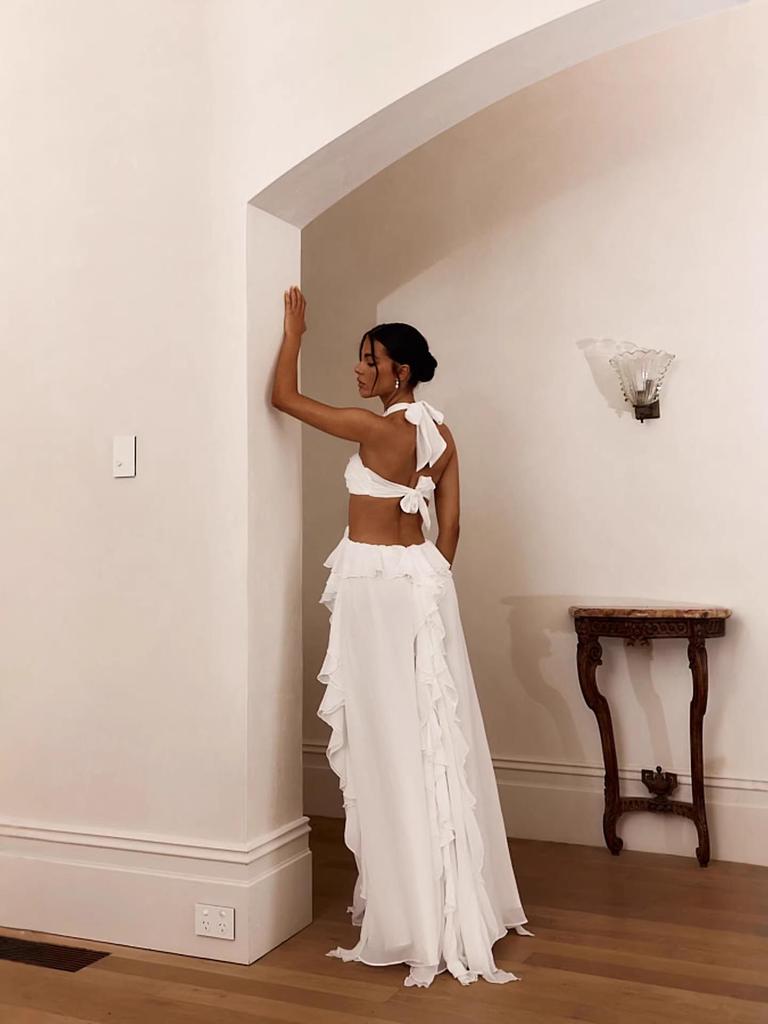 European & American 2026 Women's Elegant Chiffon Ruffle Slit Long Dress