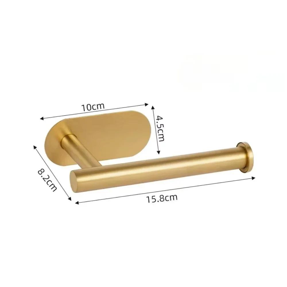 Stainless Steel Paper Towel Holder, Self-adhesive Kitchen, Paper Roll Holder, Bathroom, Non-punched, Extended Storage Shelf