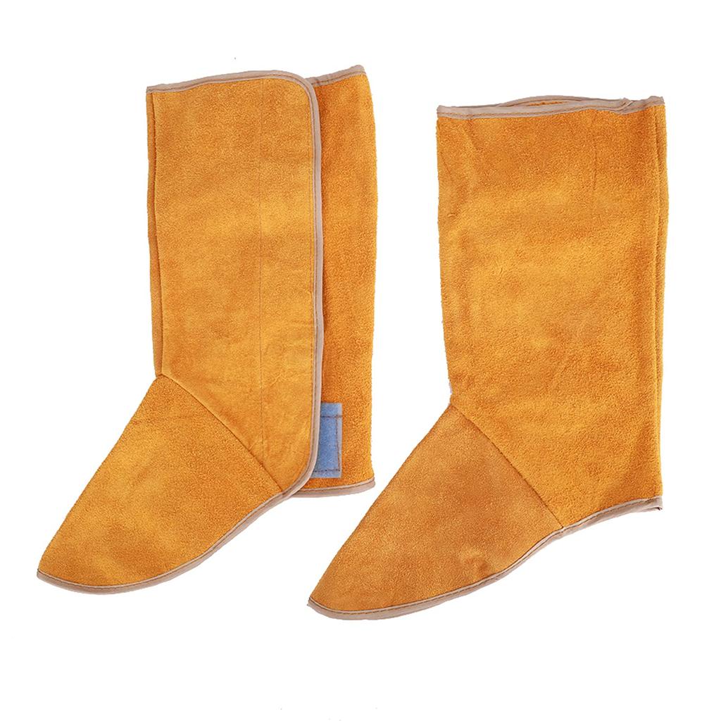 Heat-Resistant Cowhide Leather Foot Covers, Synthetic Cowhide Leather Welding Foot Covers, Easy To Remove, Flame Retardant, for High Temperature Work