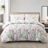 Sage Green Floral Duvet Cover Twin Queen 2/3 Pieces Flower Plum Blossom Bedding Set Reversible Botanical Branch Comforter Cover