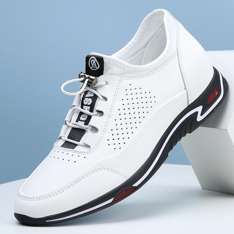 Breathable inner heightening shoes leather shoes invisible 6cm men's leather 8cm hole sports small casual heightening shoes men